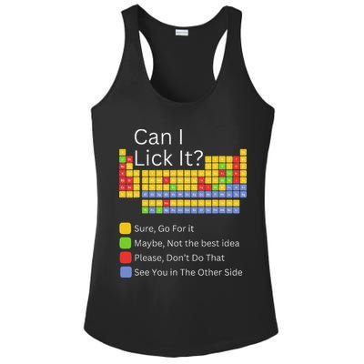 Can I Lick It Funny 100 Days Of School Periodic Table Ladies PosiCharge Competitor Racerback Tank