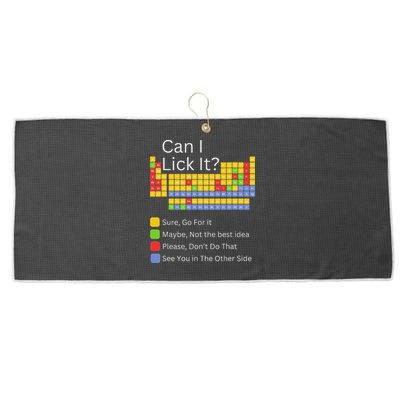 Can I Lick It Funny 100 Days Of School Periodic Table Large Microfiber Waffle Golf Towel