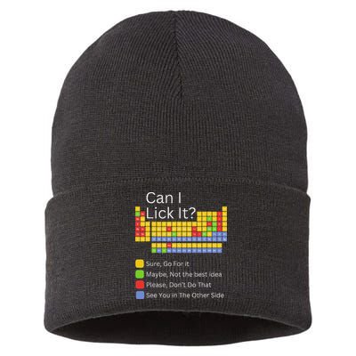 Can I Lick It Funny 100 Days Of School Periodic Table Sustainable Knit Beanie