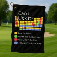 Can I Lick It Funny 100 Days Of School Periodic Table Golf Towel