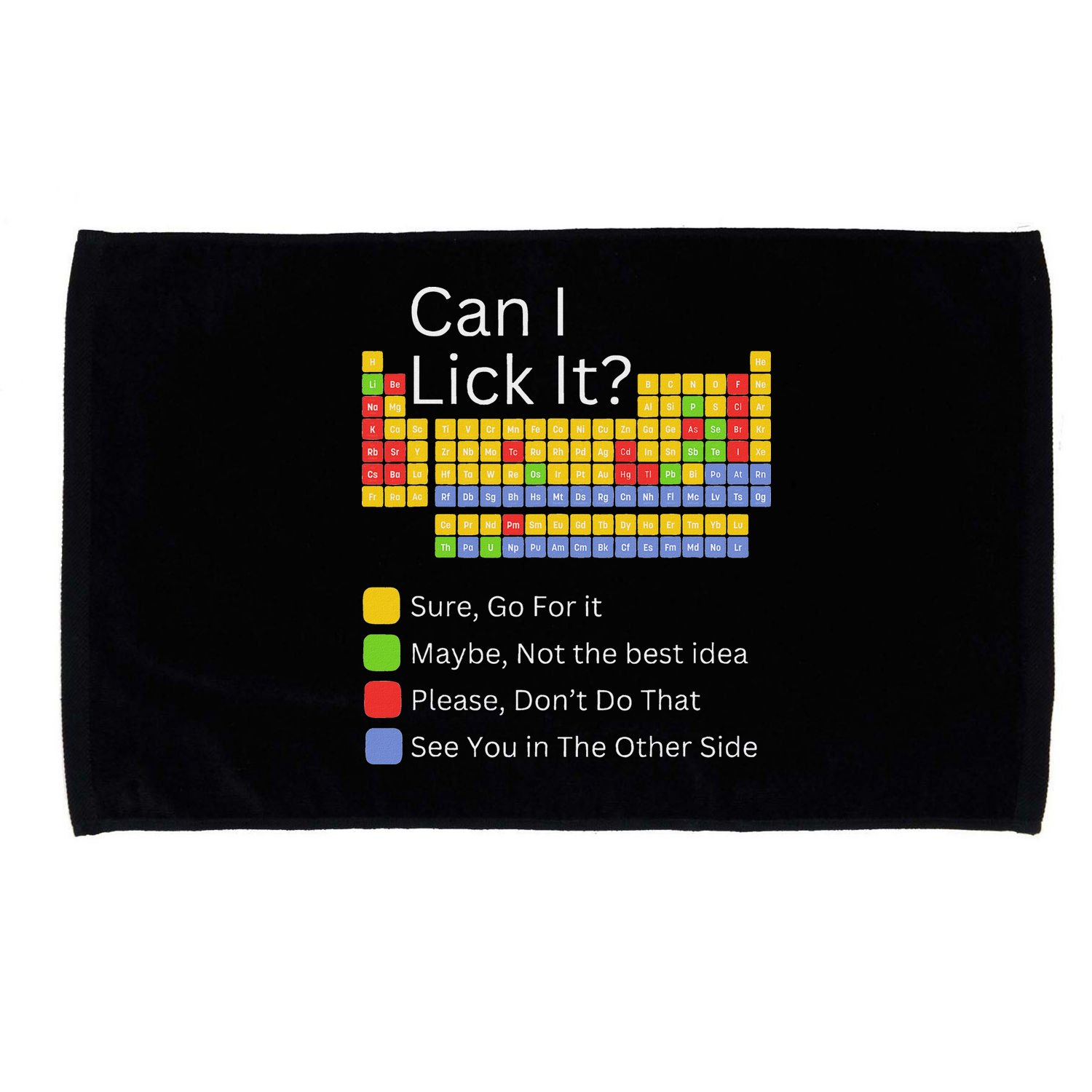 Can I Lick It Funny 100 Days Of School Periodic Table Microfiber Hand Towel