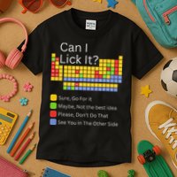 Can I Lick It Funny 100 Days Of School Periodic Table Kids T-Shirt