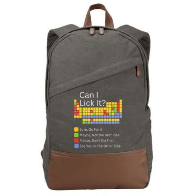 Can I Lick It Funny 100 Days Of School Periodic Table Cotton Canvas Backpack