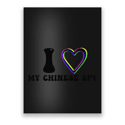 Cute I Love My Chinese Spy I Heart Chinese Spy China Flag Poster