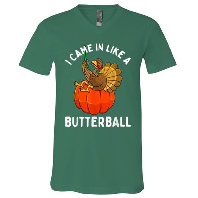 Came In Like A Butterball Funny Thanksgiving V-Neck T-Shirt