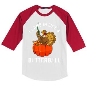 Came In Like A Butterball Funny Thanksgiving Kids Colorblock Raglan Jersey