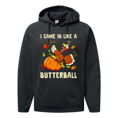 Came In Like A Butterball Funny Thanksgiving Kids Performance Fleece Hoodie