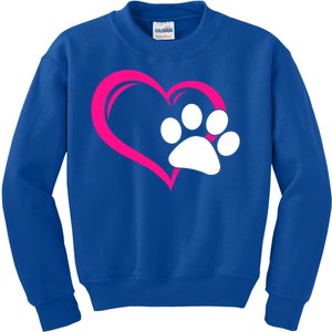 Cute I Love My Dog Puppy Cat Paw Heart Gift Kids Sweatshirt