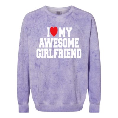 Cute I Love My Awesome Friend Couples Valentines Day Great Gift Colorblast Crewneck Sweatshirt