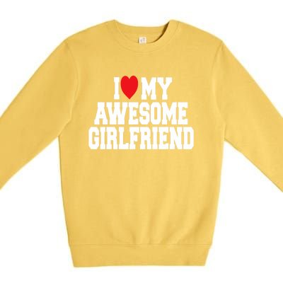 Cute I Love My Awesome Friend Couples Valentines Day Great Gift Premium Crewneck Sweatshirt