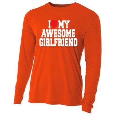 Cute I Love My Awesome Friend Couples Valentines Day Great Gift Cooling Performance Long Sleeve Crew