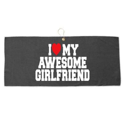 Cute I Love My Awesome Friend Couples Valentines Day Great Gift Large Microfiber Waffle Golf Towel