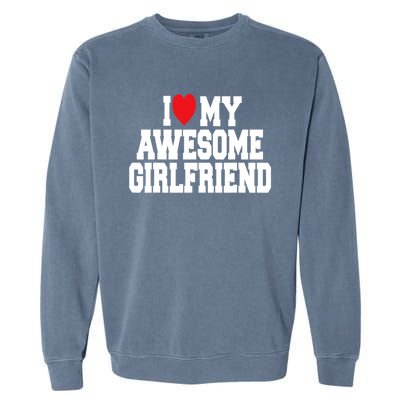 Cute I Love My Awesome Friend Couples Valentines Day Great Gift Garment-Dyed Sweatshirt