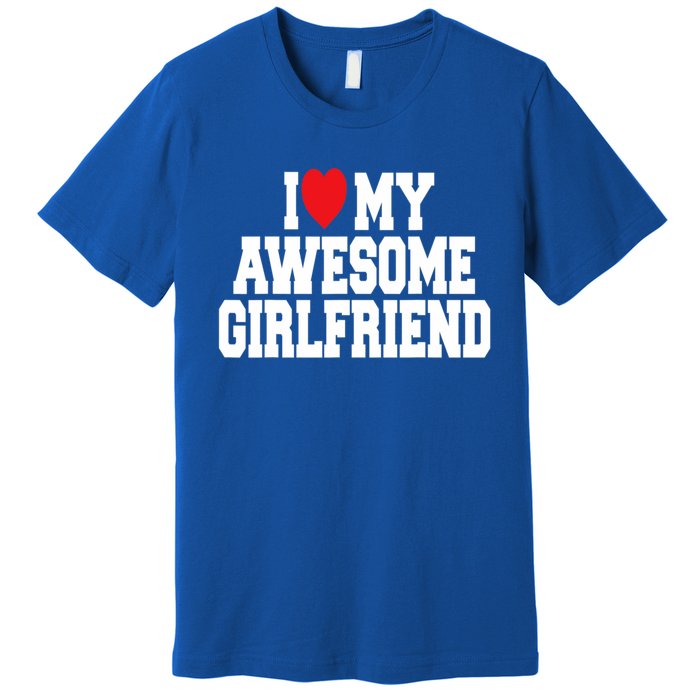 Cute I Love My Awesome Friend Couples Valentines Day Great Gift Premium T-Shirt