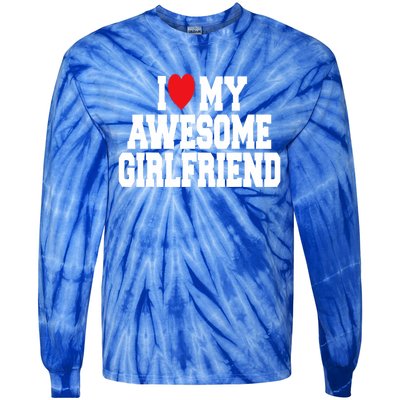 Cute I Love My Awesome Friend Couples Valentines Day Great Gift Tie-Dye Long Sleeve Shirt