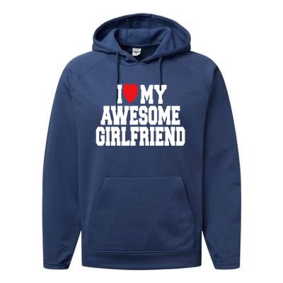 Cute I Love My Awesome Friend Couples Valentines Day Great Gift Performance Fleece Hoodie