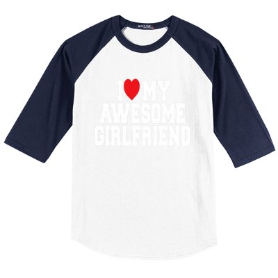 Cute I Love My Awesome Friend Couples Valentines Day Great Gift Baseball Sleeve Shirt