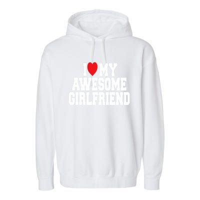 Cute I Love My Awesome Friend Couples Valentines Day Great Gift Garment-Dyed Fleece Hoodie