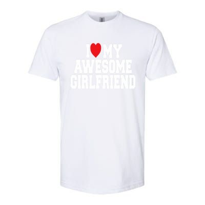 Cute I Love My Awesome Friend Couples Valentines Day Great Gift Softstyle CVC T-Shirt