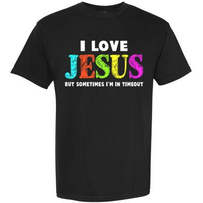 Cute I Love Jesus Funny Christian Faith Garment-Dyed Heavyweight T-Shirt