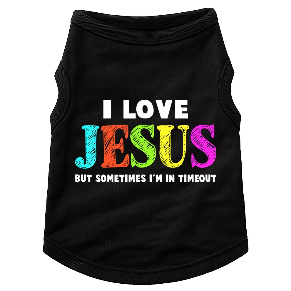 Cute I Love Jesus Funny Christian Faith Doggie Tank