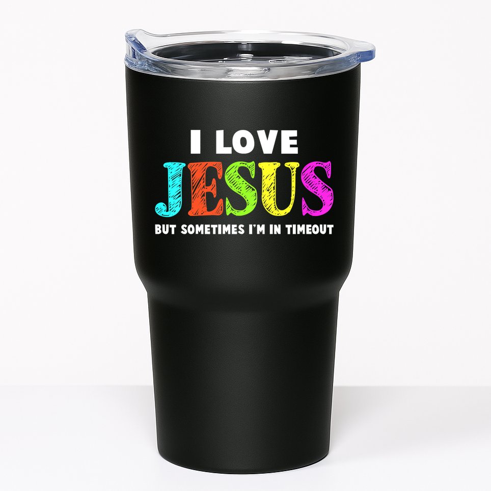 Cute I Love Jesus Funny Christian Faith Tumbler