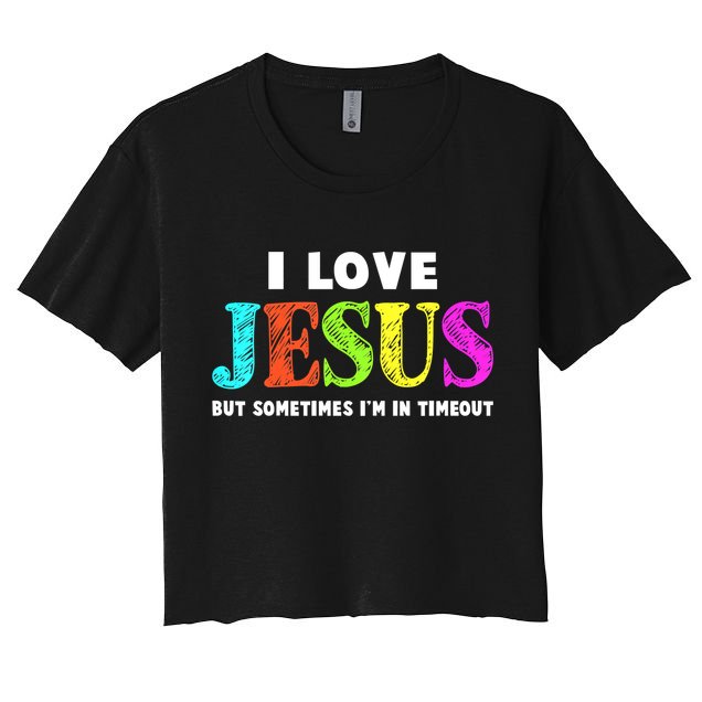 Cute I Love Jesus Funny Christian Faith Crop Top