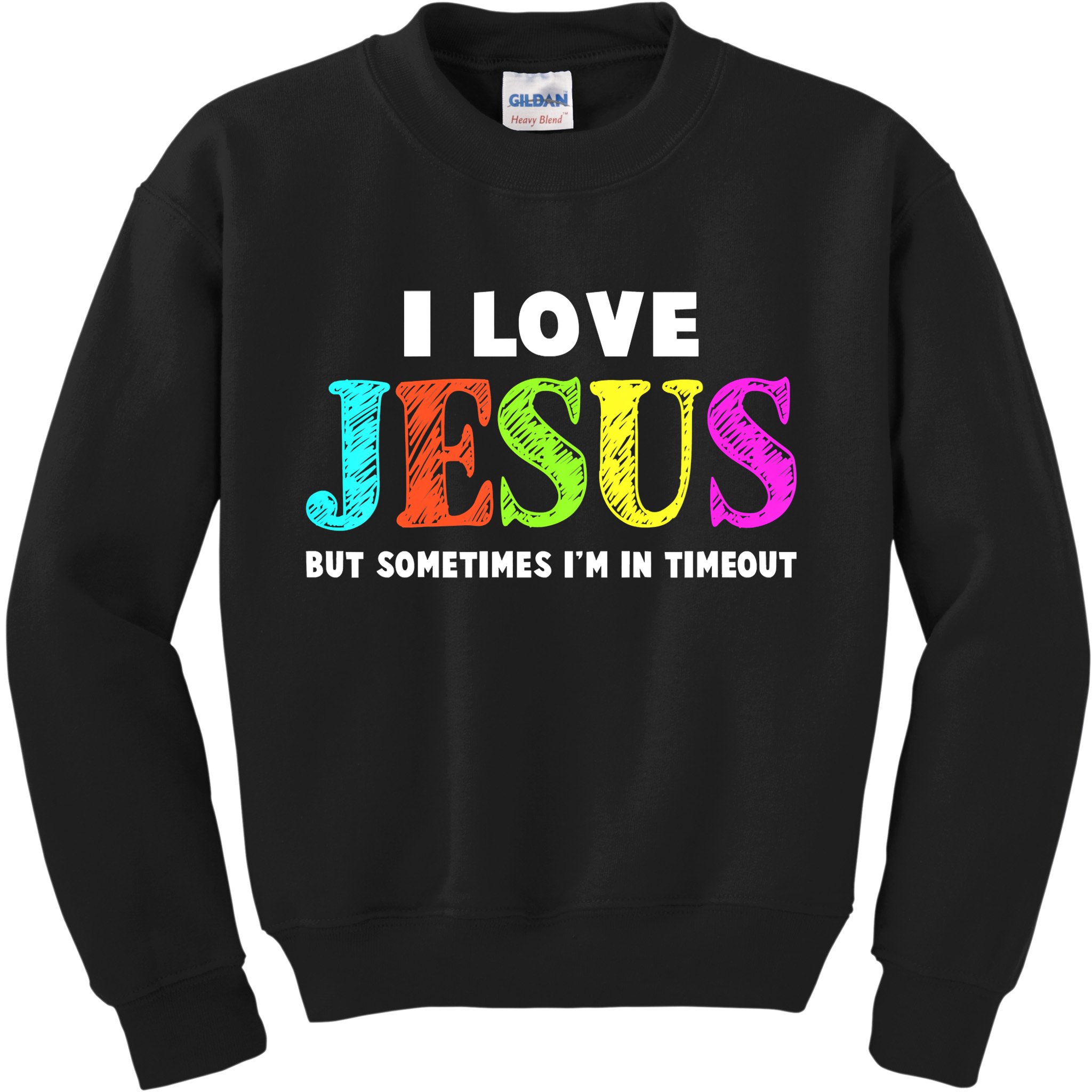 Cute I Love Jesus Funny Christian Faith Kids Sweatshirt