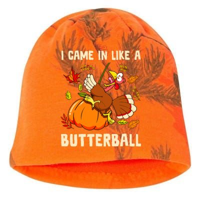 Came In Like A Butterball Funny Thanksgiving Kati - Camo Knit Beanie