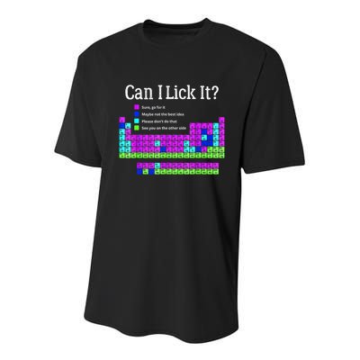 Can I Lick It Periodic Table Teacher Student Youth Performance Sprint T-Shirt