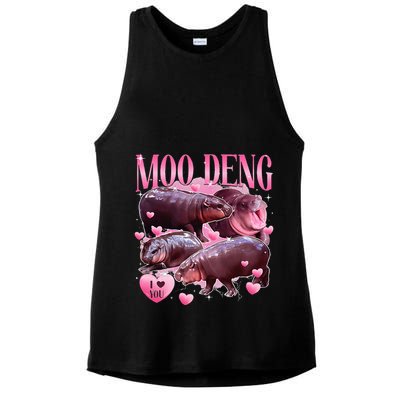 Cute I Love Moo Deng Baby Hippo Moo Deng I Heart Moo Deng Ladies PosiCharge Tri-Blend Wicking Tank