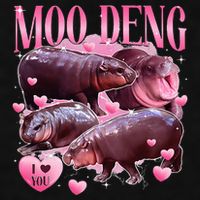 Cute I Love Moo Deng Baby Hippo Moo Deng I Heart Moo Deng Ladies PosiCharge Tri-Blend Wicking Tank