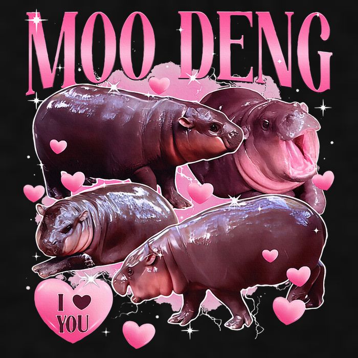 Cute I Love Moo Deng Baby Hippo Moo Deng I Heart Moo Deng Ladies PosiCharge Tri-Blend Wicking Tank