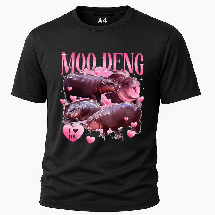 Cute I Love Moo Deng Baby Hippo Moo Deng I Heart Moo Deng Performance Shirt