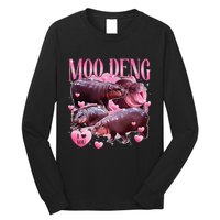 Cute I Love Moo Deng Baby Hippo Moo Deng I Heart Moo Deng Long Sleeve Shirt