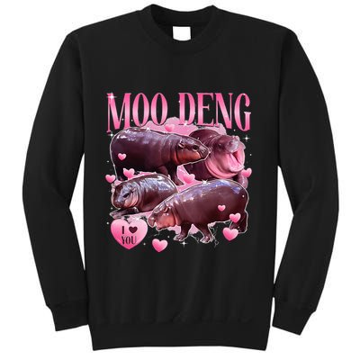 Cute I Love Moo Deng Baby Hippo Moo Deng I Heart Moo Deng Sweatshirt