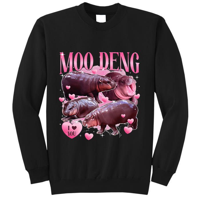 Cute I Love Moo Deng Baby Hippo Moo Deng I Heart Moo Deng Sweatshirt