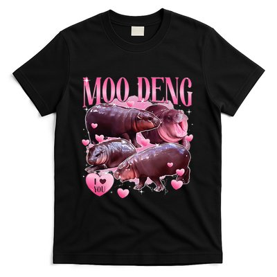 Cute I Love Moo Deng Baby Hippo Moo Deng I Heart Moo Deng T-Shirt