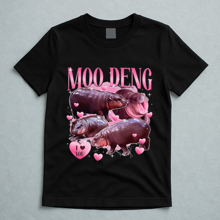 Cute I Love Moo Deng Baby Hippo Moo Deng I Heart Moo Deng T-Shirt
