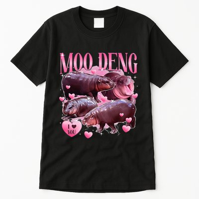 Cute I Love Moo Deng Baby Hippo Moo Deng I Heart Moo Deng Tall T-Shirt
