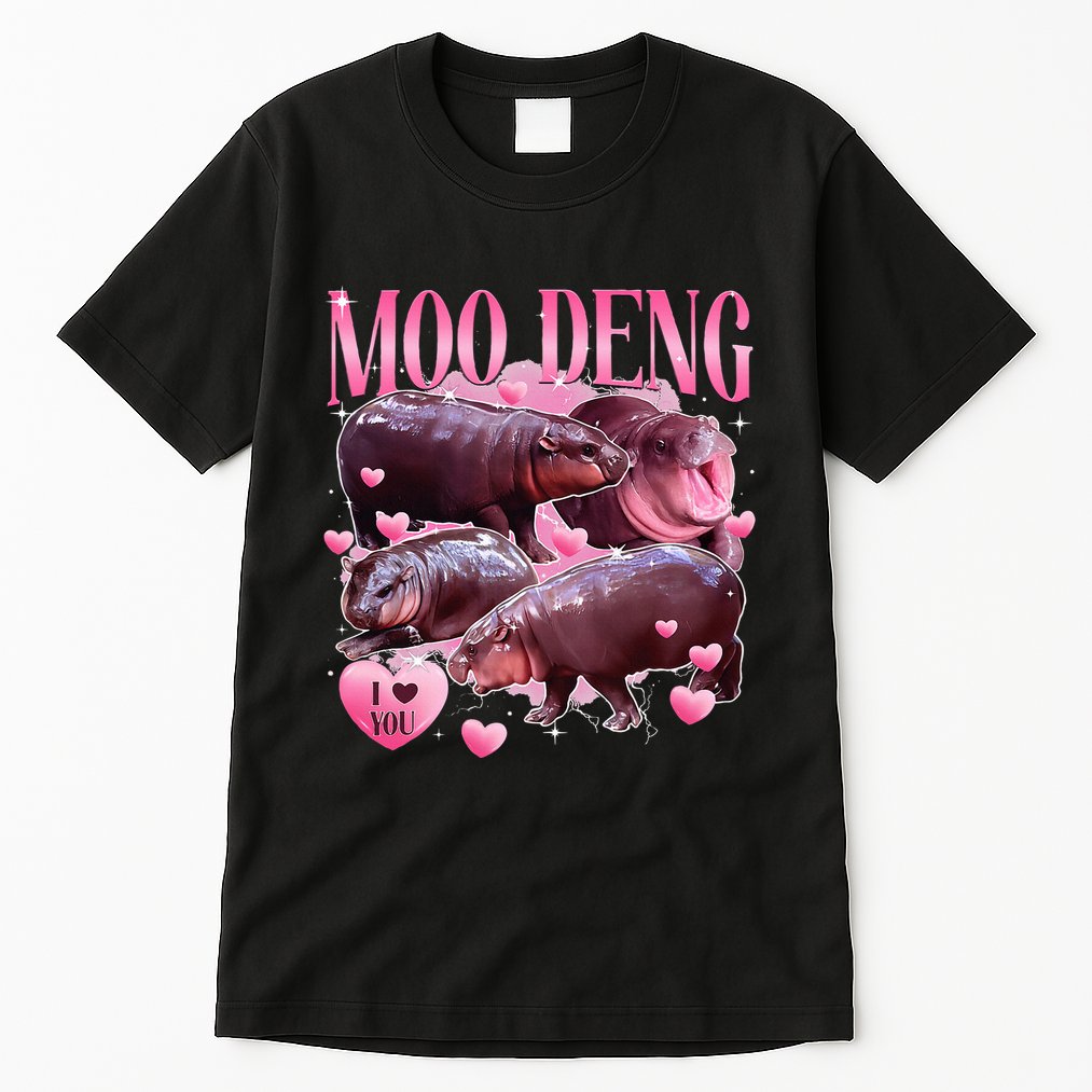 Cute I Love Moo Deng Baby Hippo Moo Deng I Heart Moo Deng Tall T-Shirt