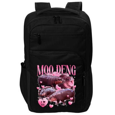 Cute I Love Moo Deng Baby Hippo Moo Deng I Heart Moo Deng Impact Tech Backpack