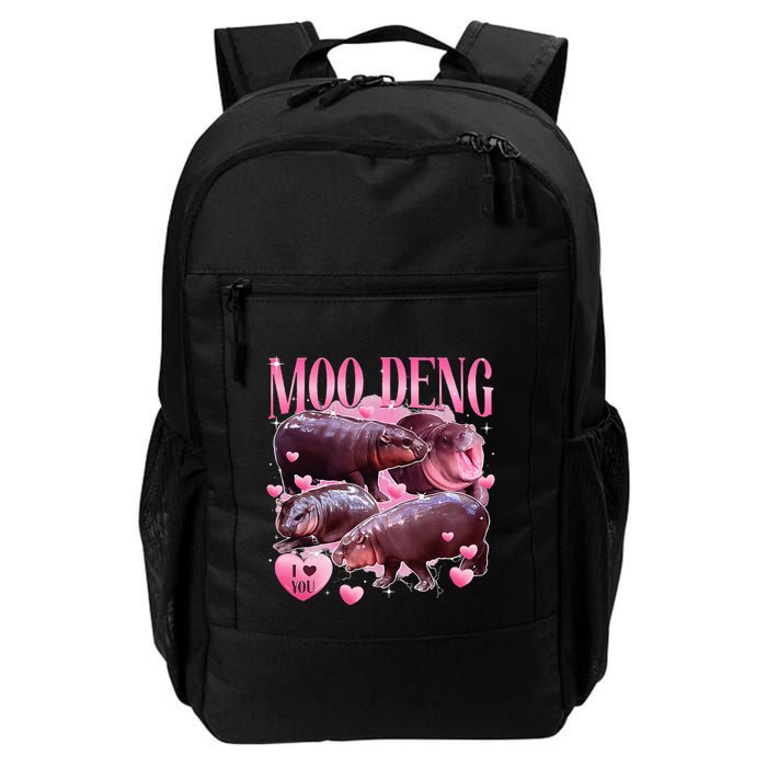 Cute I Love Moo Deng Baby Hippo Moo Deng I Heart Moo Deng Backpack