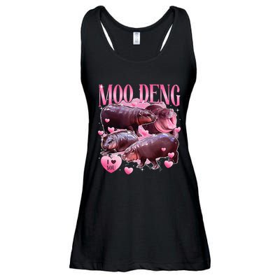 Cute I Love Moo Deng Baby Hippo Moo Deng I Heart Moo Deng Ladies Essential Flowy Tank