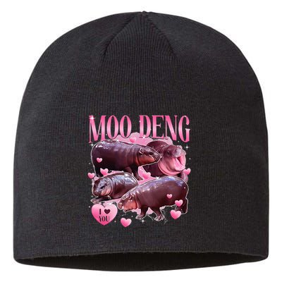 Cute I Love Moo Deng Baby Hippo Moo Deng I Heart Moo Deng Sustainable Beanie