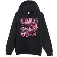 Cute I Love Moo Deng Baby Hippo Moo Deng I Heart Moo Deng Premium Pullover Hoodie