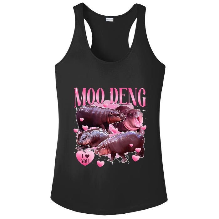 Cute I Love Moo Deng Baby Hippo Moo Deng I Heart Moo Deng Ladies PosiCharge Competitor Racerback Tank