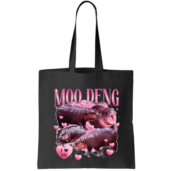 Cute I Love Moo Deng Baby Hippo Moo Deng I Heart Moo Deng Bag