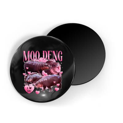 Cute I Love Moo Deng Baby Hippo Moo Deng I Heart Moo Deng Magnet