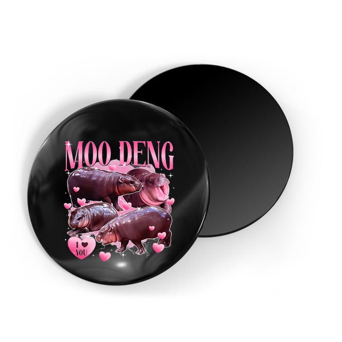 Cute I Love Moo Deng Baby Hippo Moo Deng I Heart Moo Deng Magnet